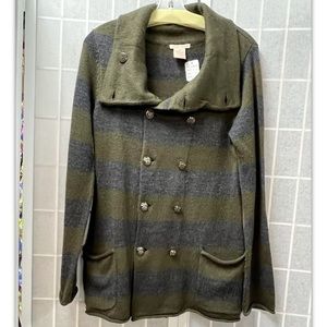 Sweet Romeo, men, sweater, gray/green, 2pockets, closure buttons, size M.: